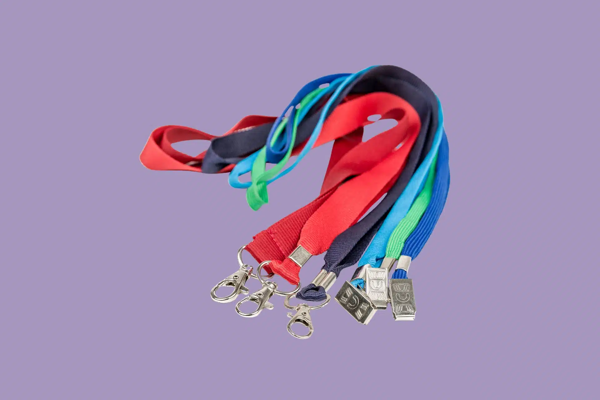 Different Types Of Lanyard Clips: Which Is Right For Your Organisation? 4 a handful of coloured lanyards with different clip types